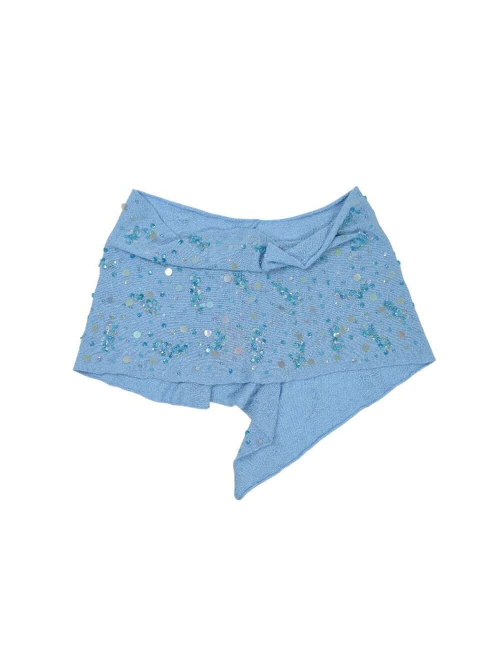 Dyspnea Fae Knit Poncho in Blue Breeze